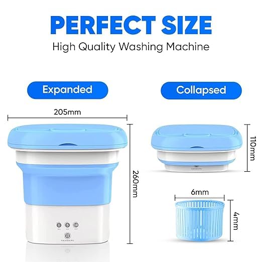 Mini Folding Washing Machine | Portable Washing Machine | Ultrasonic Cleaning Machine | Small Folding Washing Machine | Ultrasonic Washing Machine | Mini Turbine Washing Machine With Dryer