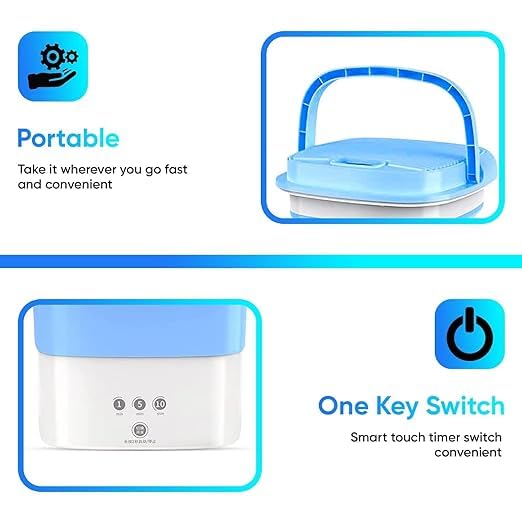 Mini Folding Washing Machine | Portable Washing Machine | Ultrasonic Cleaning Machine | Small Folding Washing Machine | Ultrasonic Washing Machine | Mini Turbine Washing Machine With Dryer