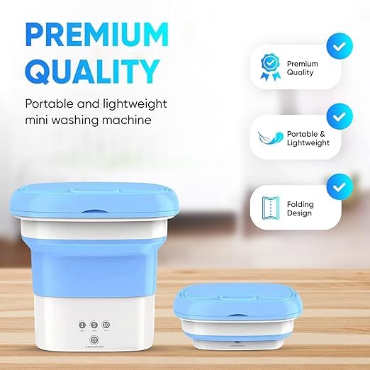 Mini Folding Washing Machine | Portable Washing Machine | Ultrasonic Cleaning Machine | Small Folding Washing Machine | Ultrasonic Washing Machine | Mini Turbine Washing Machine With Dryer