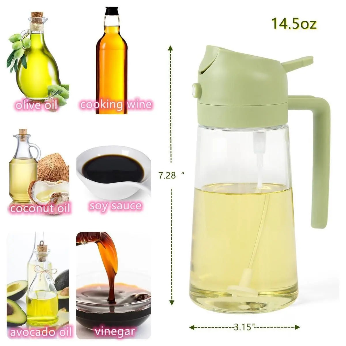 2 in 1 Portable Oil Dispenser Bottle