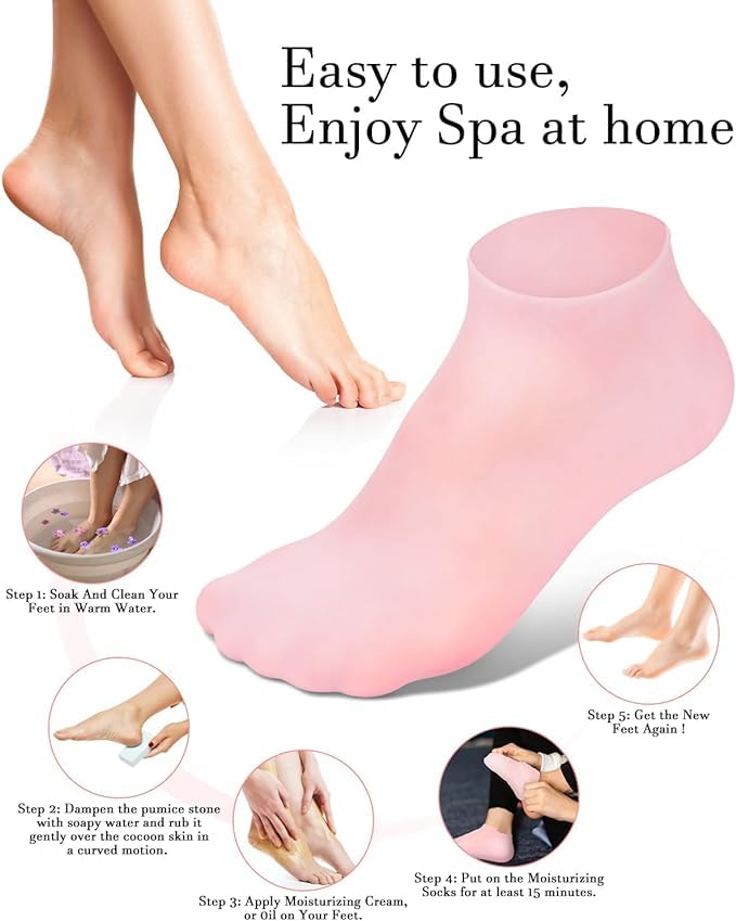 Silicone Moisturizing Gel Socks | Winter Cracked Heel Pain Socks | Waterproof socks for SPA