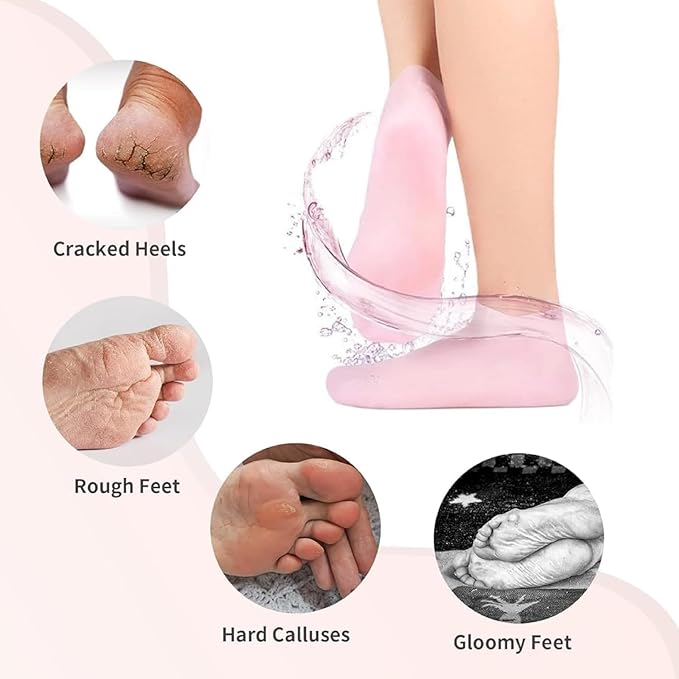 Silicone Moisturizing Gel Socks | Winter Cracked Heel Pain Socks | Waterproof socks for SPA