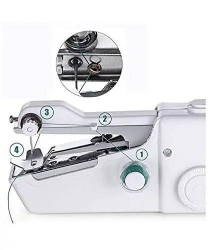 Stitch Handheld Cordless Portable White Sewing Machine