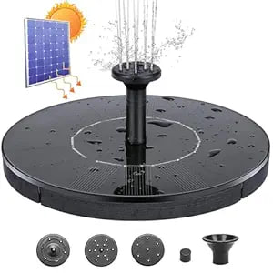 Solar Water Fountain | Solar Bird Bath Fountain Pump | 1W Solar Fountain with 5 Nozzle | Free Standing Floating Solar Powered Water Fountain Pump | Dynamic Outdoor Decorative Sprinkler | Garden Water Fountain