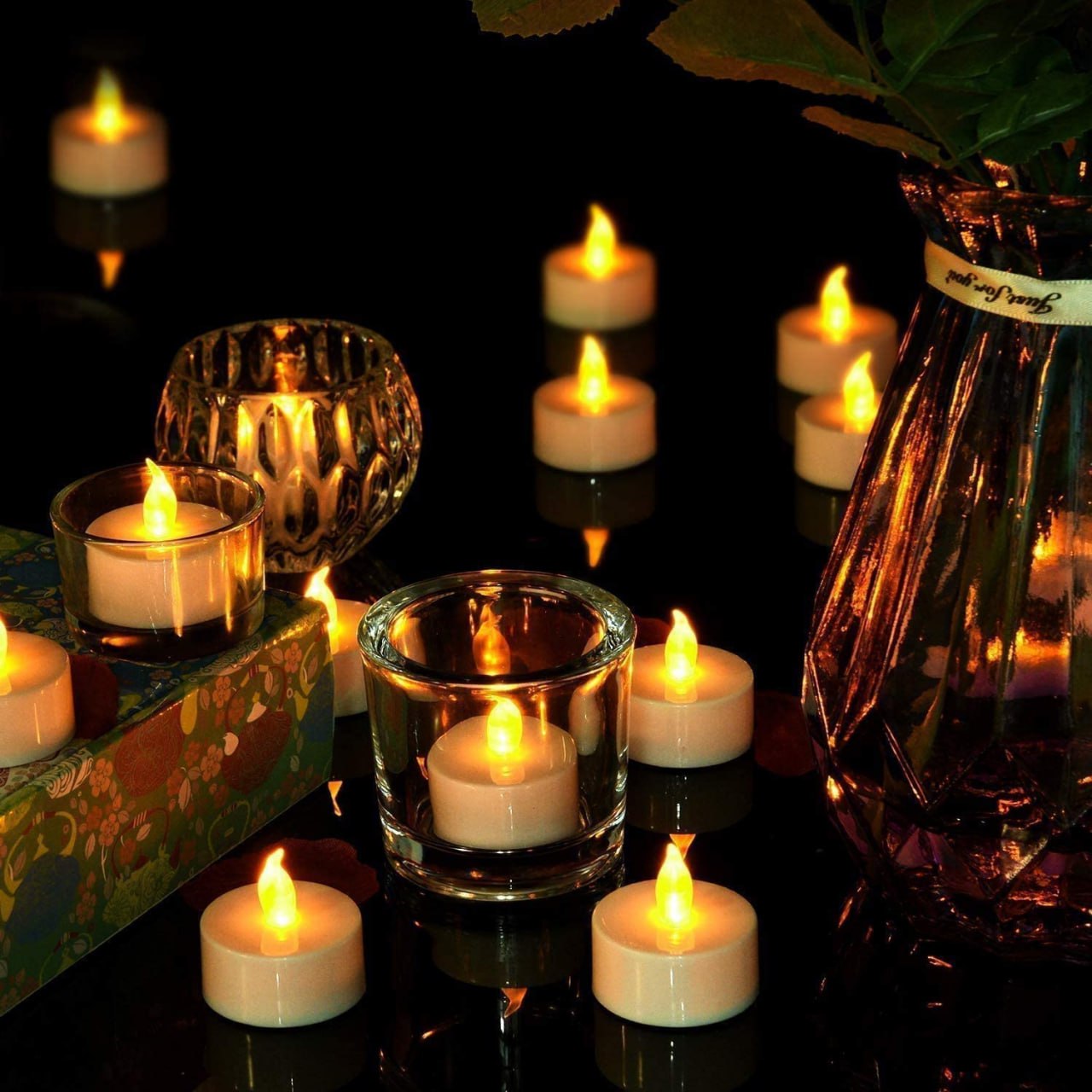 LED Tea Light Diya | 24 pcs Diya Set