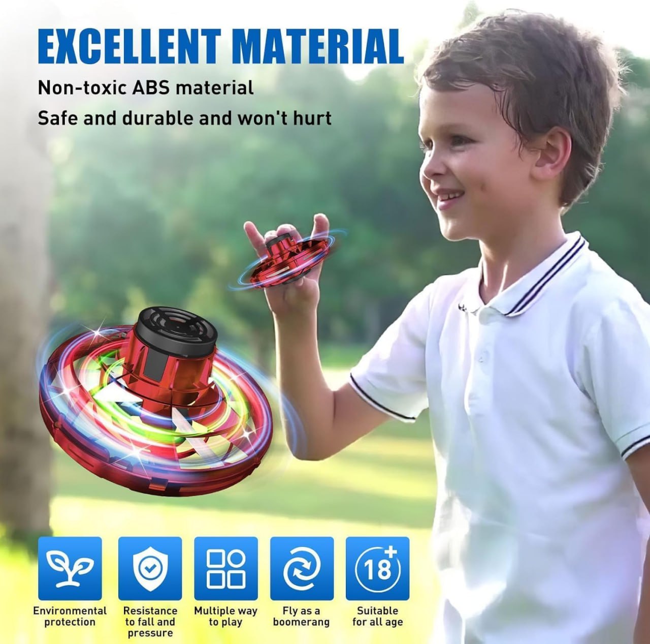 Flying Gyro Spinner | Orb Ball | UFO Flying Ball Hand Controlled Boomerang Hover Spinner Ball | 360 Rotating Magic Ball