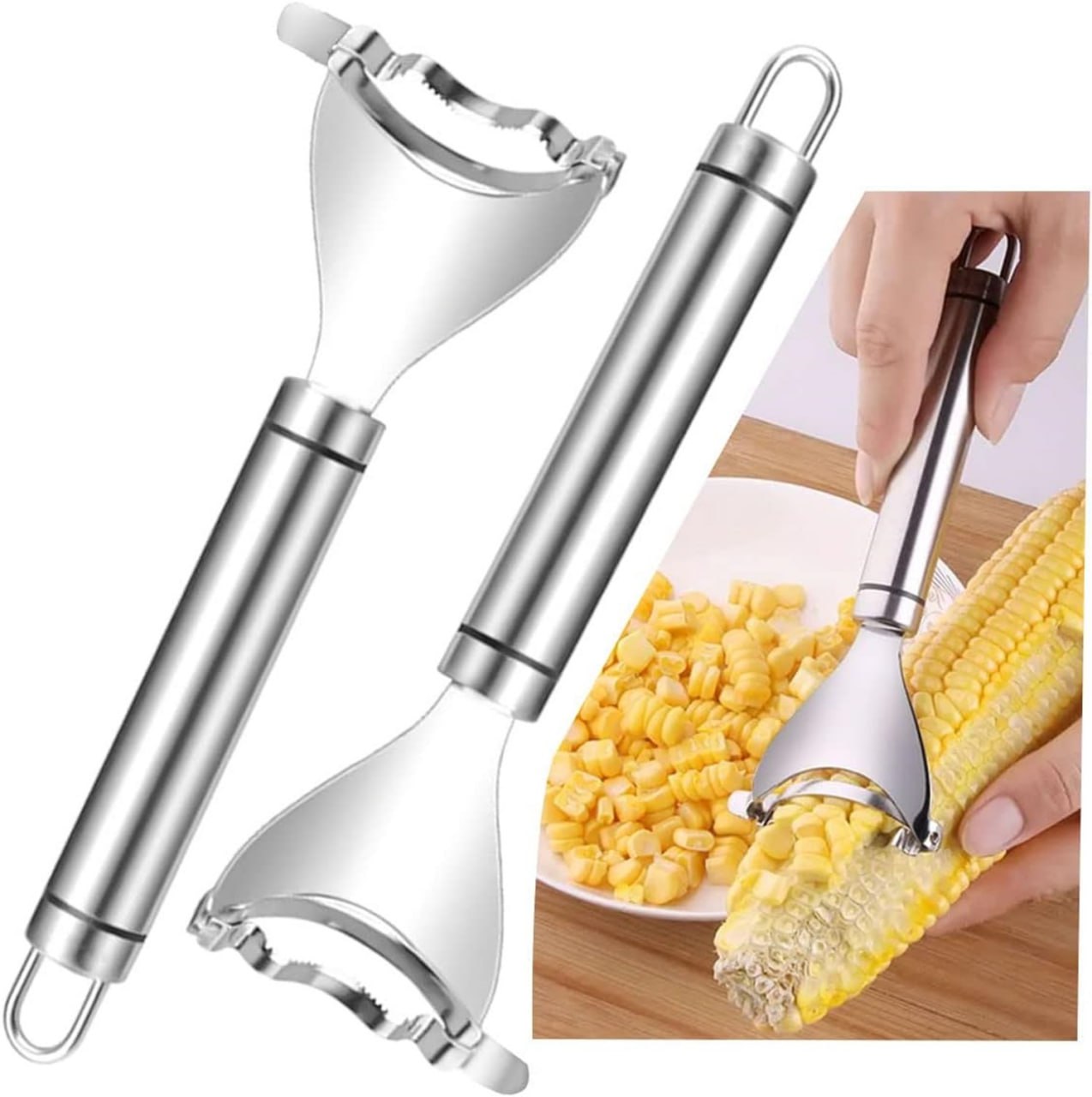 Stainless Steel Corn Peeler, Stripper, Cutter | Corn Kernel Removal | Corn Thresher Stripper | Vegetable Knife Kitchen | Corn Cob Remover Cutter | Corn Threshing Peeler Stripper